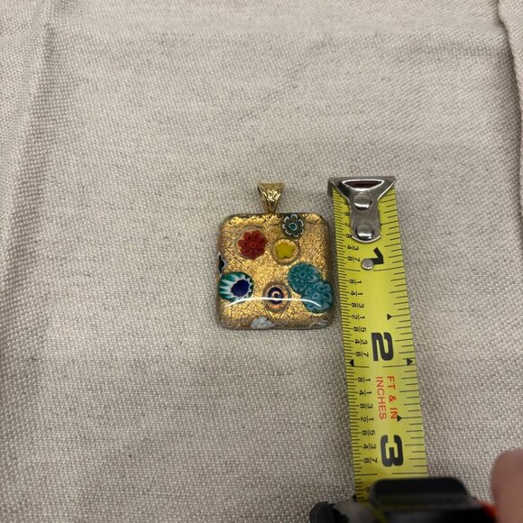 Glass Pendant - Gold tone, Multi Colors - Picture 4 of 4